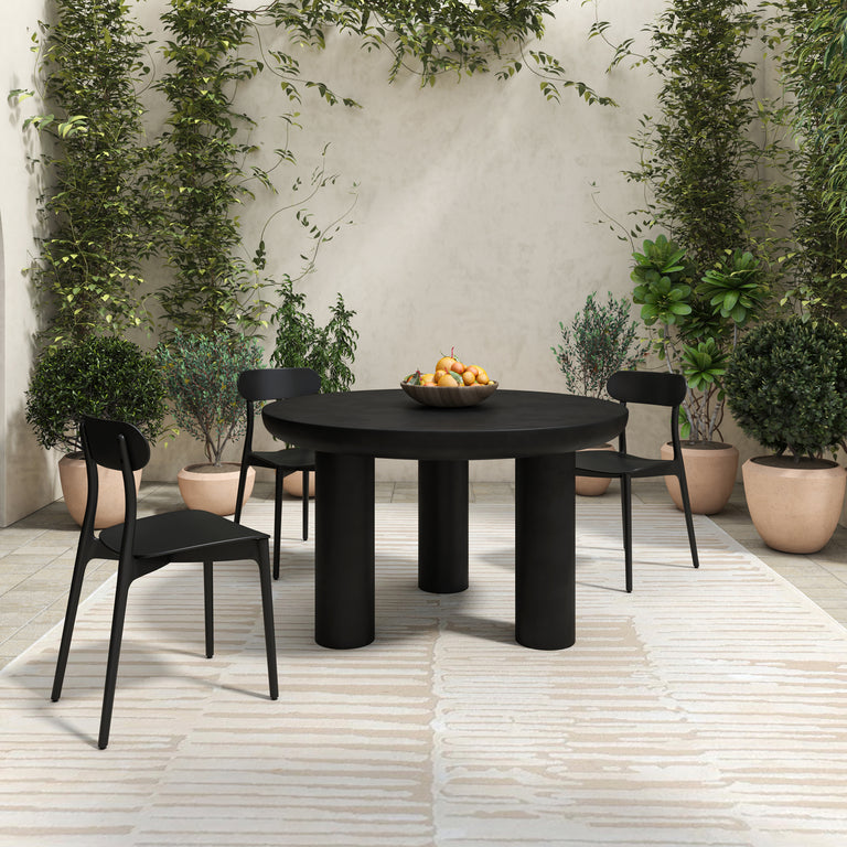 KENT OUTDOOR DINING CHAIR BLACK - SET OF TWO