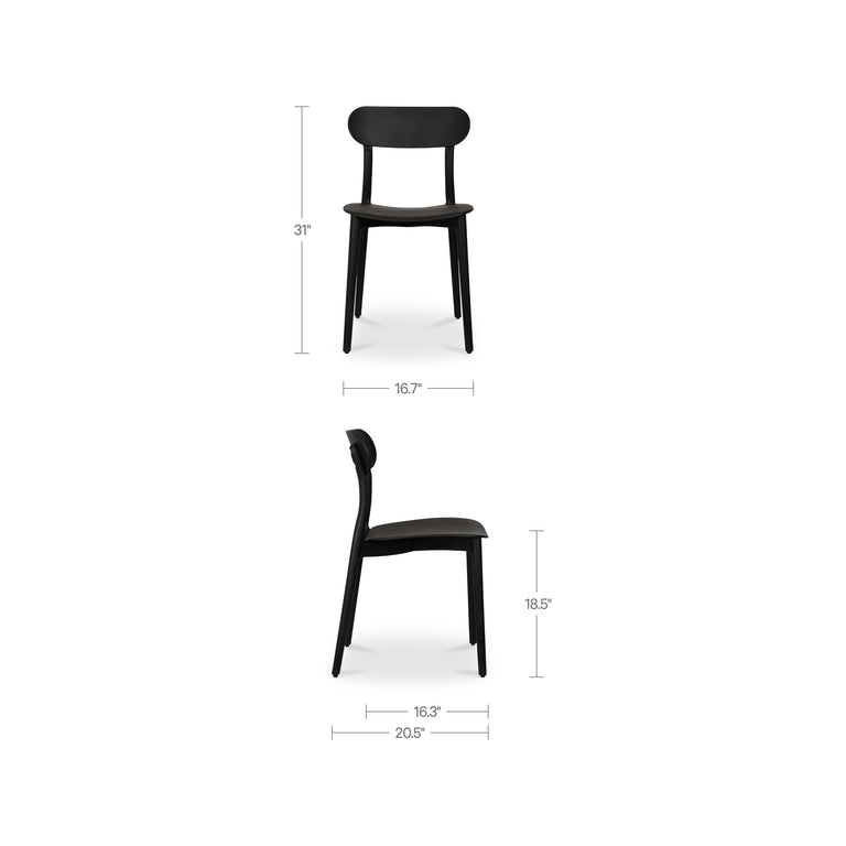 KENT OUTDOOR DINING CHAIR BLACK - SET OF TWO