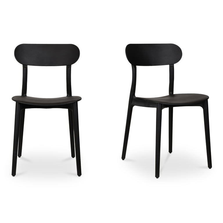 KENT OUTDOOR DINING CHAIR BLACK - SET OF TWO