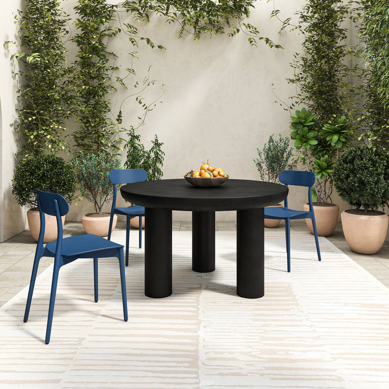 KENT OUTDOOR DINING CHAIR BLACK - SET OF TWO