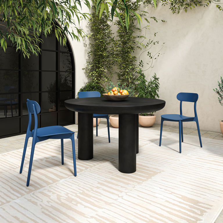 KENT OUTDOOR DINING CHAIR BLACK - SET OF TWO