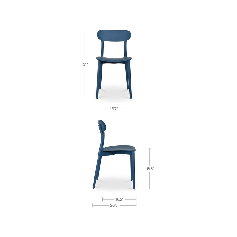 KENT OUTDOOR DINING CHAIR BLACK - SET OF TWO