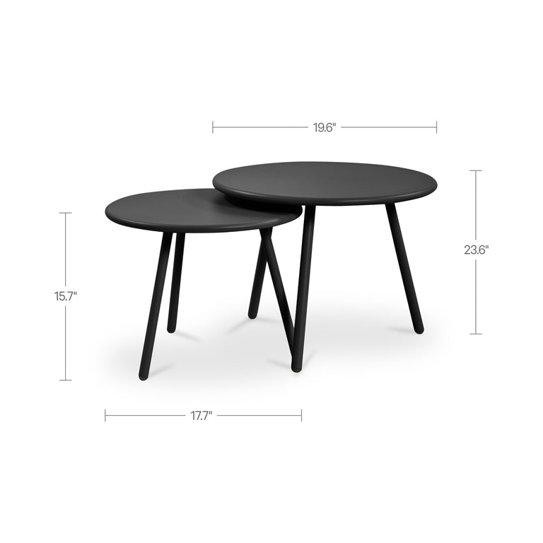KARI OUTDOOR NESTING COFFEE TABLE BLACK