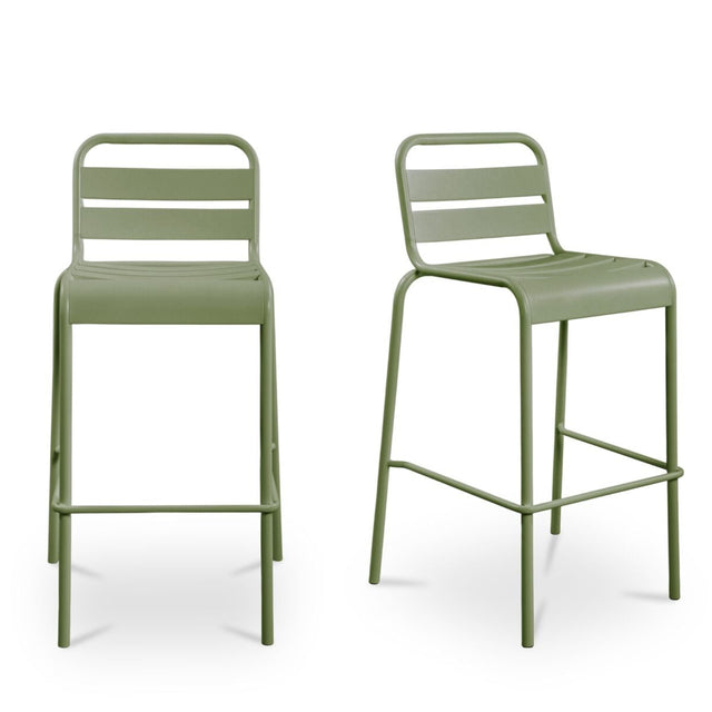 KADE OUTDOOR BAR STOOL GREEN-SET OF TWO