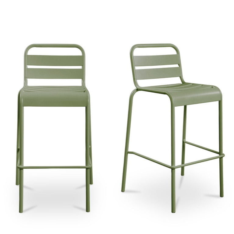 KADE OUTDOOR BAR STOOL GREEN-SET OF TWO