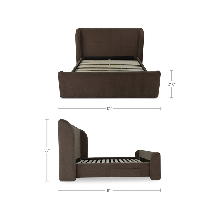 SOPHIA KING STORAGE BED BROWN
