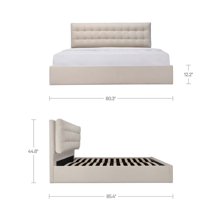 SEBASTION KING STORAGE BED CREAM