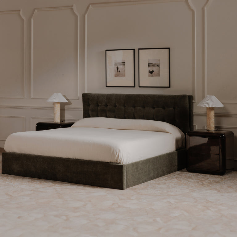 SEBASTION KING STORAGE BED CREAM