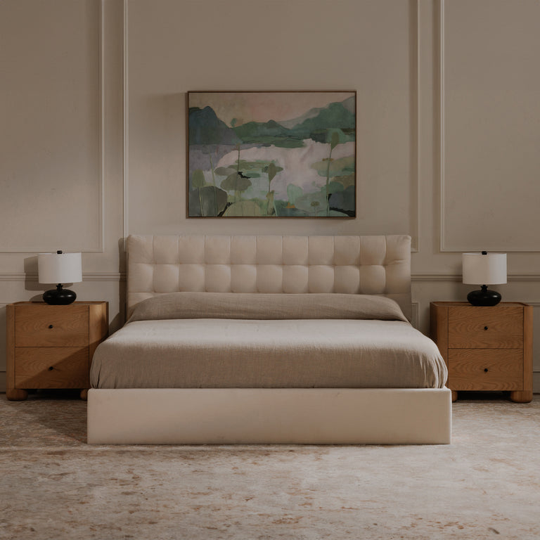 SEBASTION KING STORAGE BED CREAM