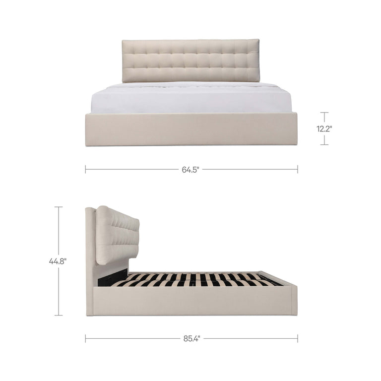 SEBASTION KING STORAGE BED CREAM