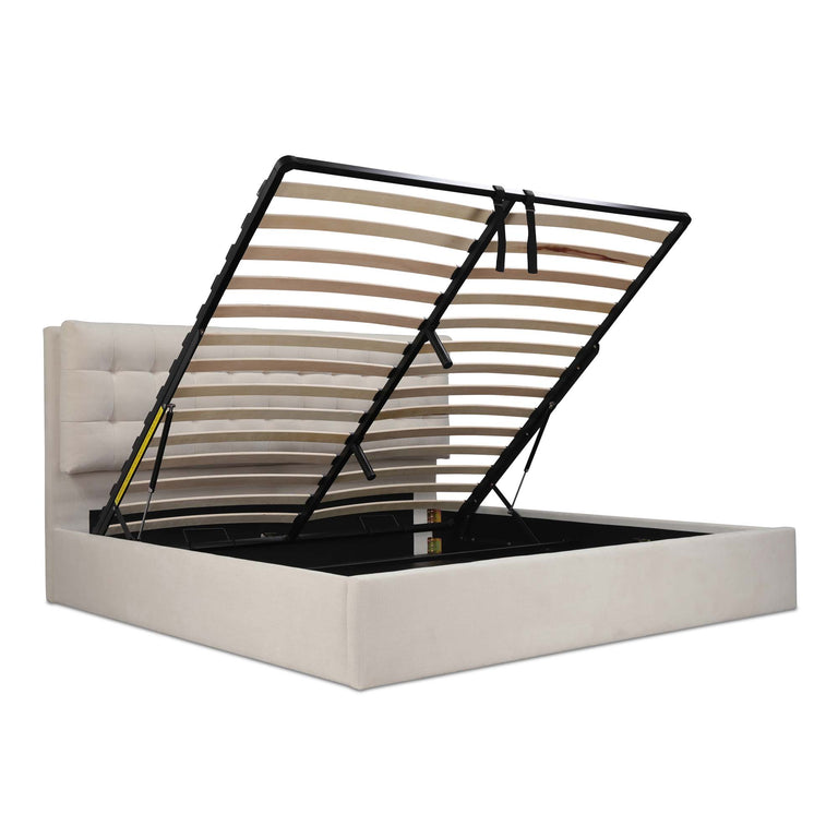 SEBASTION KING STORAGE BED CREAM