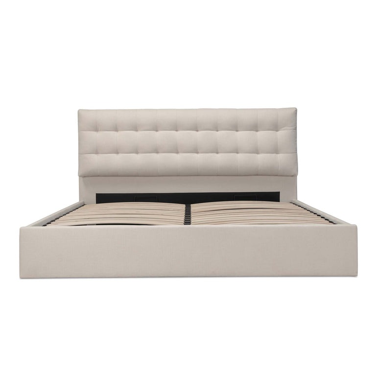 SEBASTION KING STORAGE BED CREAM