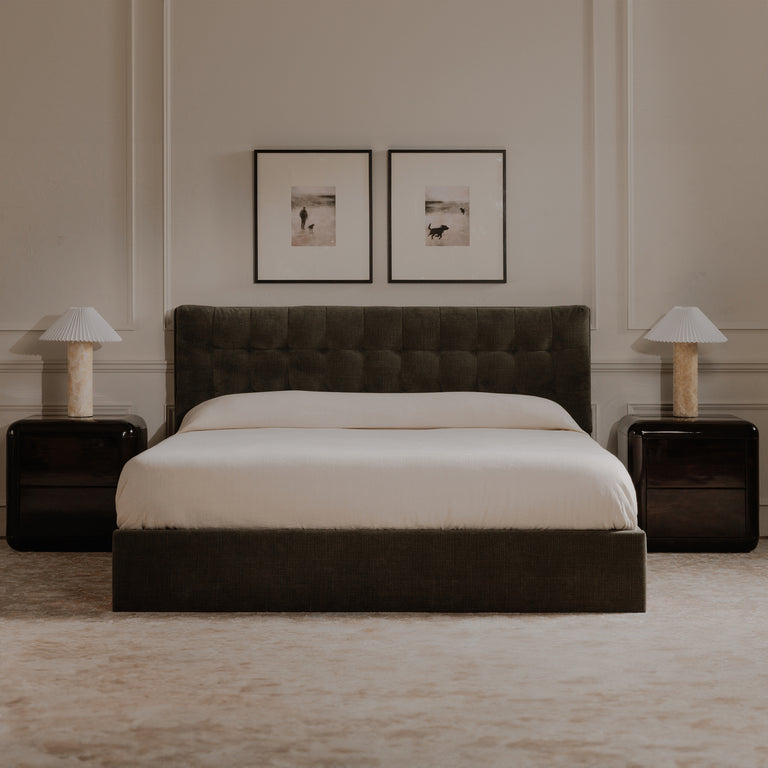 SEBASTION KING STORAGE BED CREAM