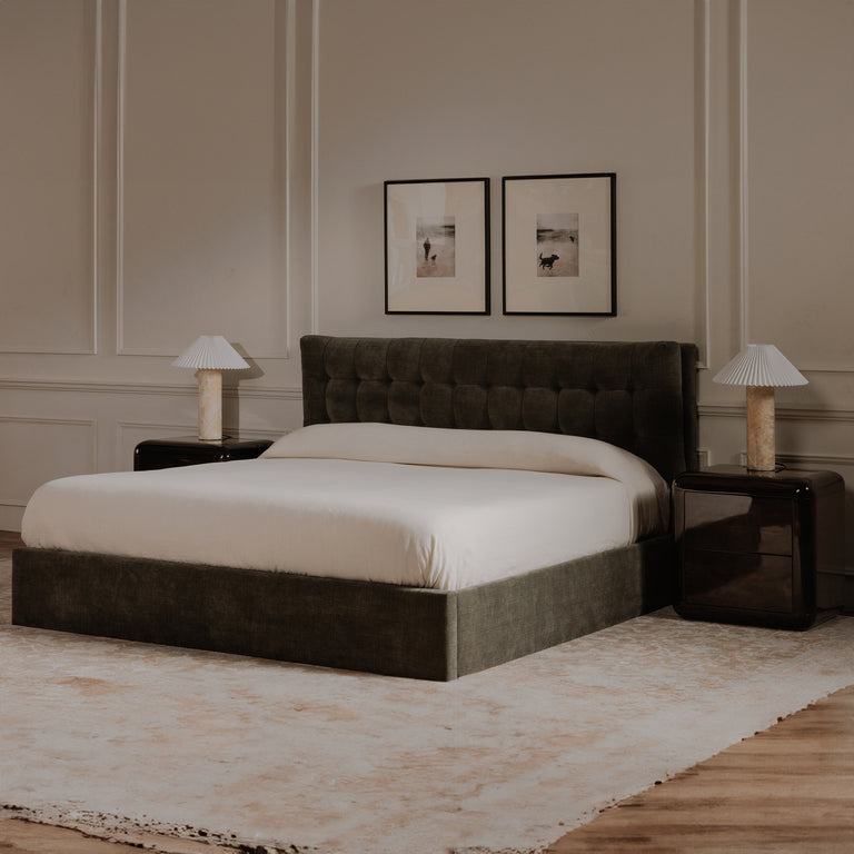 SEBASTION KING STORAGE BED CREAM
