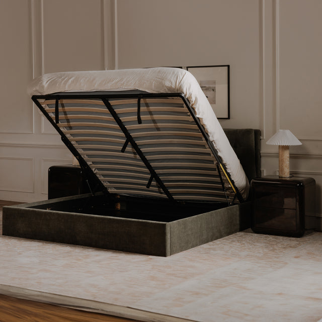 SEBASTION KING STORAGE BED CREAM