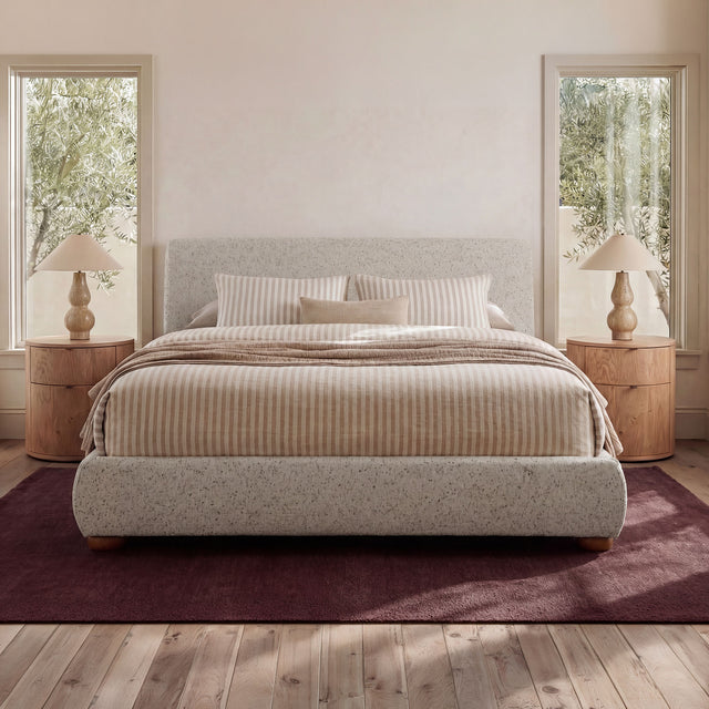 BEAU KING STORAGE BED SPECKLED LIGHT GREY