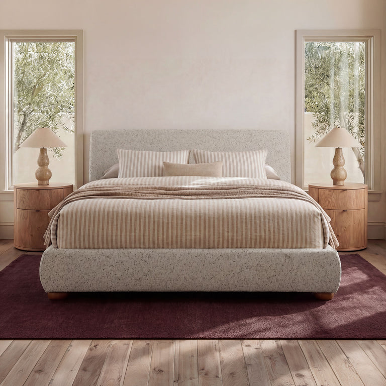 BEAU KING STORAGE BED SPECKLED LIGHT GREY