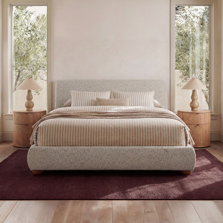 BEAU KING STORAGE BED SPECKLED LIGHT GREY