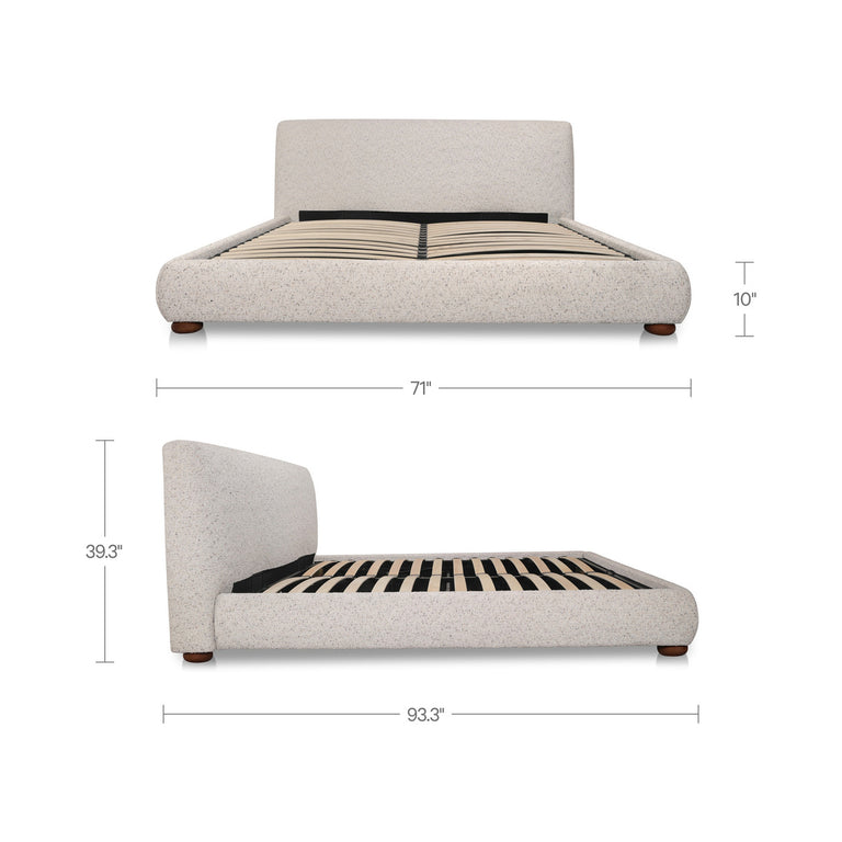 BEAU KING STORAGE BED SPECKLED LIGHT GREY