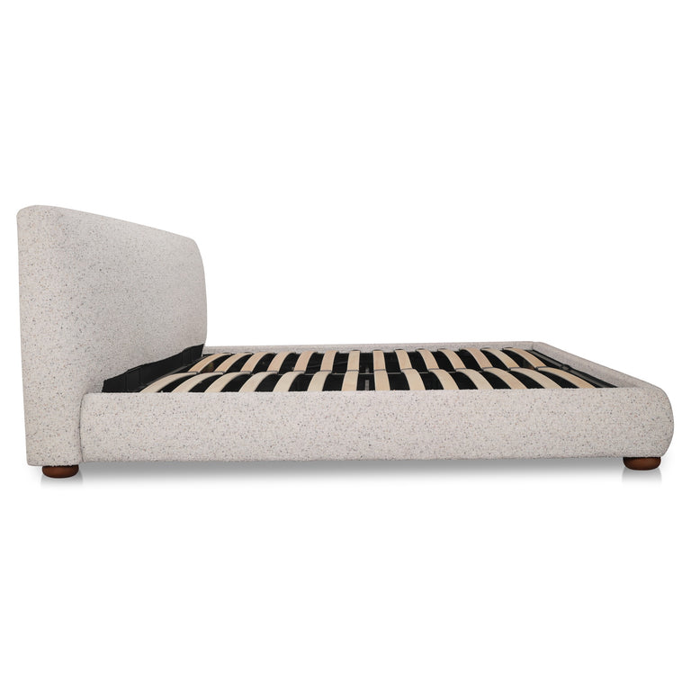 BEAU KING STORAGE BED SPECKLED LIGHT GREY