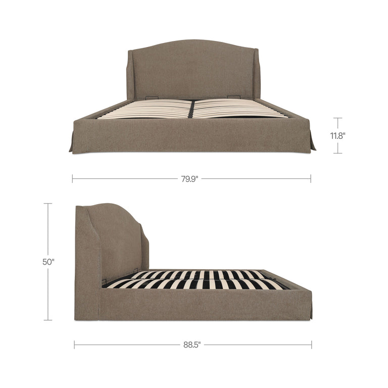 WESTON KING STORAGE BED BROWN