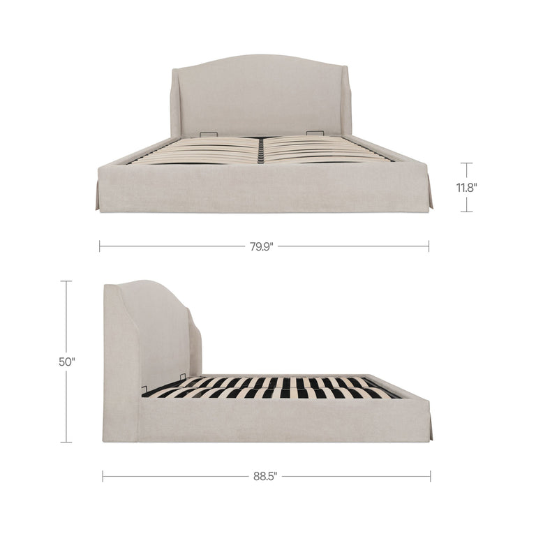 WESTON KING STORAGE BED BROWN