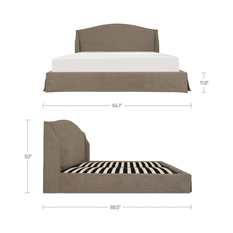 WESTON KING STORAGE BED BROWN