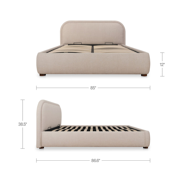 COLIN KING STORAGE BED LIGHT BROWN