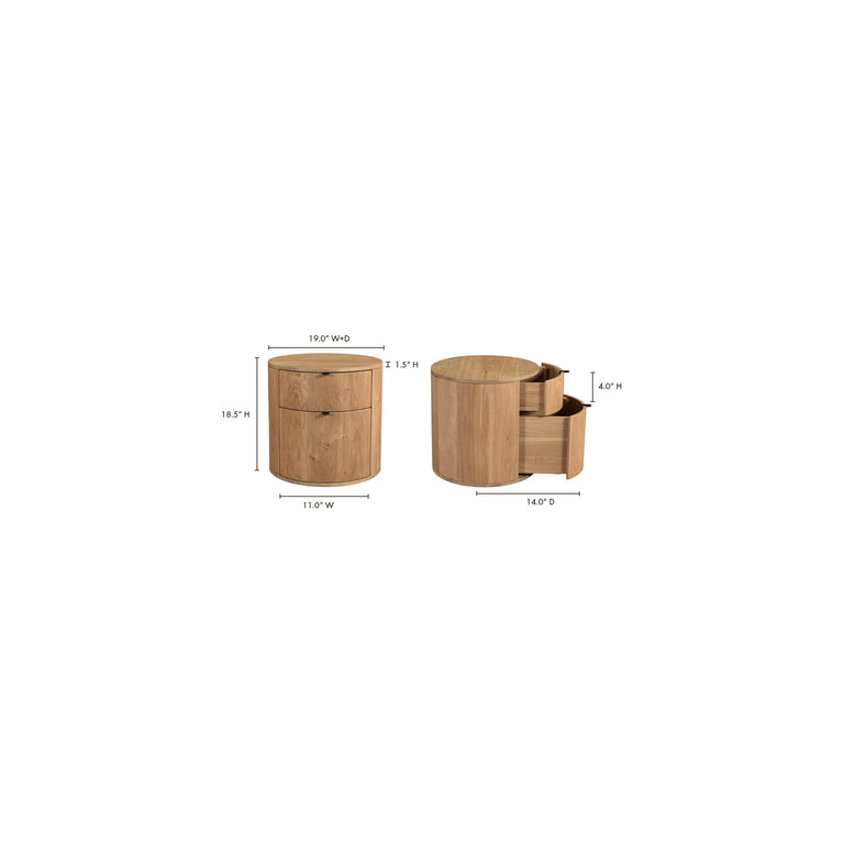 THEO 1 DRAWER NIGHTSTAND BROWN