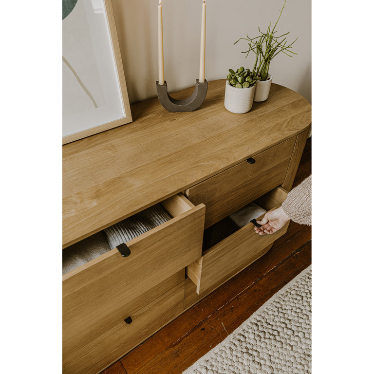 THEO 6 DRAWER DRESSER NATURAL