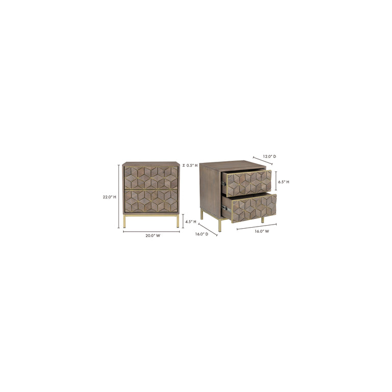 COROLLA NIGHTSTAND LIGHT GREY