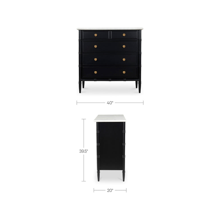 ELEANOR 5 DRAWER CHEST BLACK
