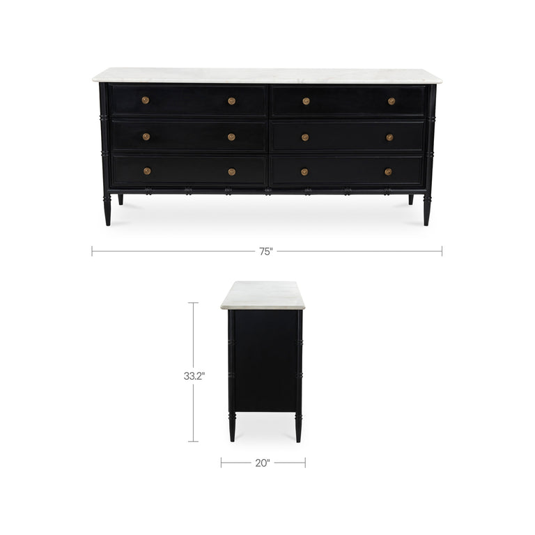 ELEANOR 5 DRAWER CHEST BLACK
