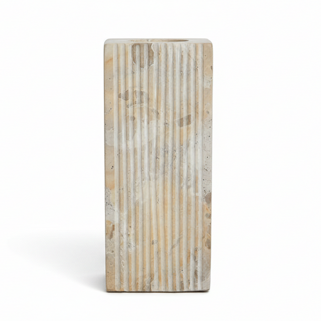 ATACA MARBLE RIBBED VASE | PLANTERS & VASES