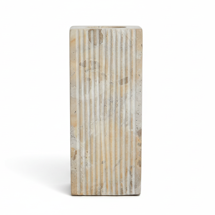 ATACA MARBLE RIBBED VASE | PLANTERS & VASES