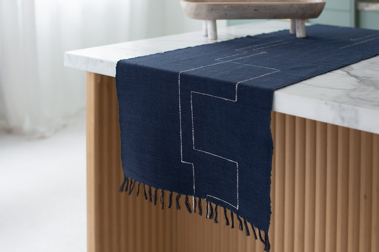RIFT VALLEY HANDWOVEN ETHIOPIAN COTTON TABLE RUNNER | ENTERTAINING