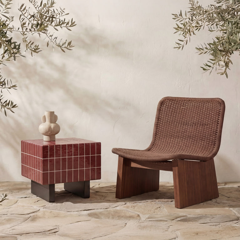 FARREN OUTDOOR SIDE TABLE BROWN