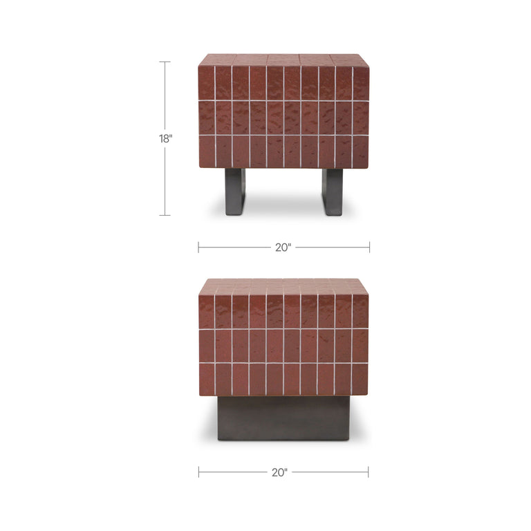 FARREN OUTDOOR SIDE TABLE BROWN