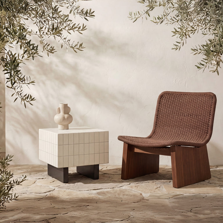FARREN OUTDOOR SIDE TABLE BROWN