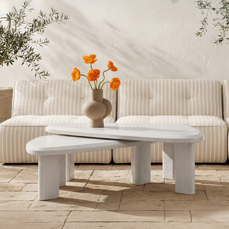 SOPHIE OUTDOOR NESTING TABLE SET CHARCOAL LACQUER