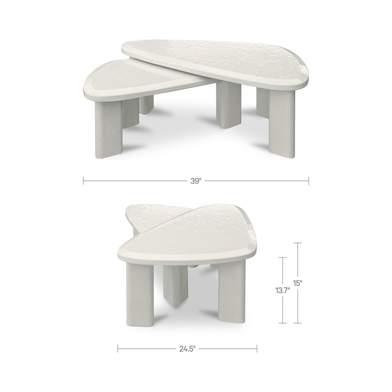 SOPHIE OUTDOOR NESTING TABLE SET CHARCOAL LACQUER