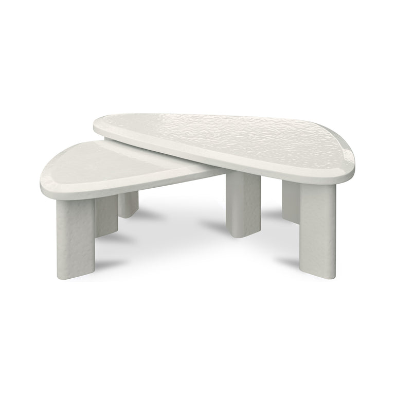 SOPHIE OUTDOOR NESTING TABLE SET CHARCOAL LACQUER