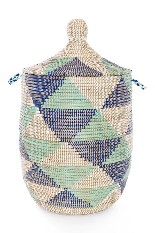 TURQUIOSE WAVES BASKET 30" (SENEGAL)