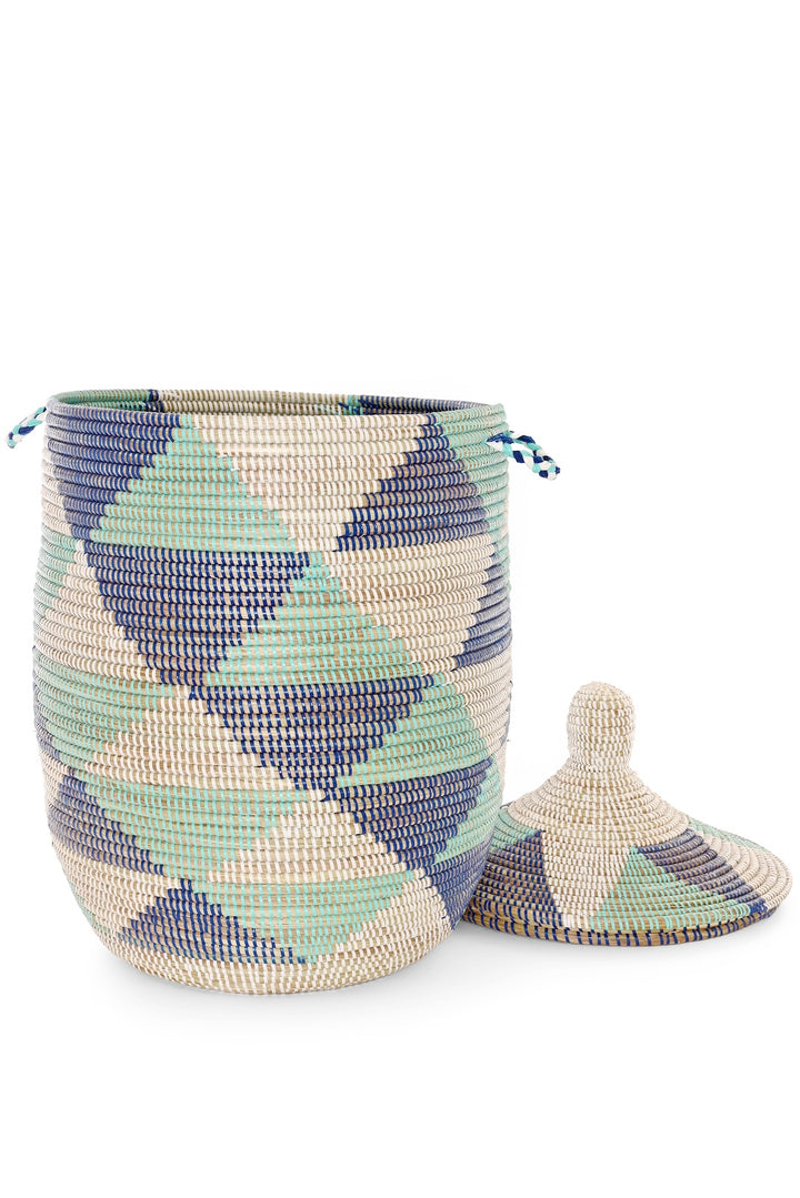 TURQUIOSE WAVES BASKET 30" (SENEGAL)