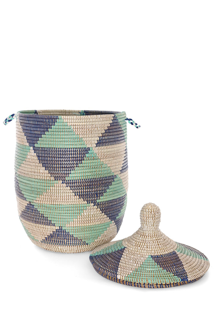 TURQUIOSE WAVES BASKET 30" (SENEGAL)