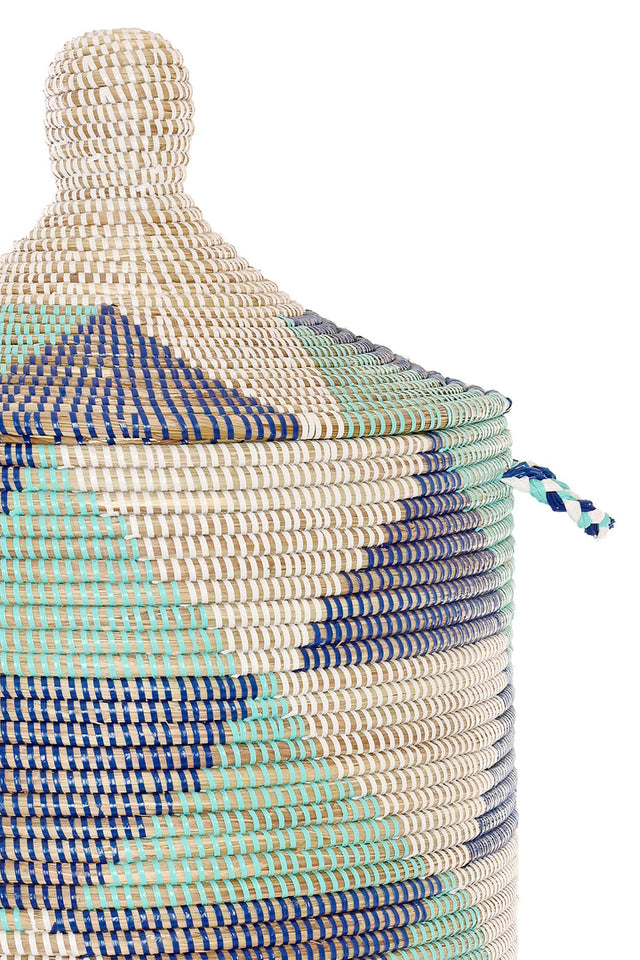TURQUIOSE WAVES BASKET 30" (SENEGAL)