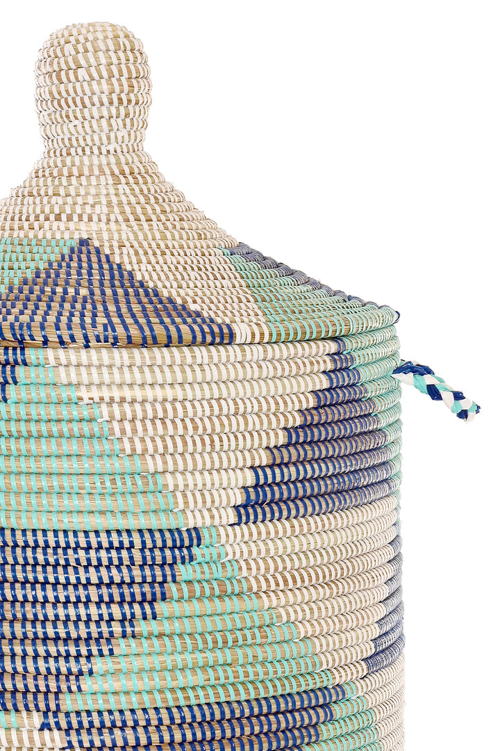TURQUIOSE WAVES BASKET 30" (SENEGAL)