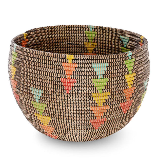 PRISM TRIANGLES DEEP STORAGE BOWL BASKET 14"  (SENEGAL)
