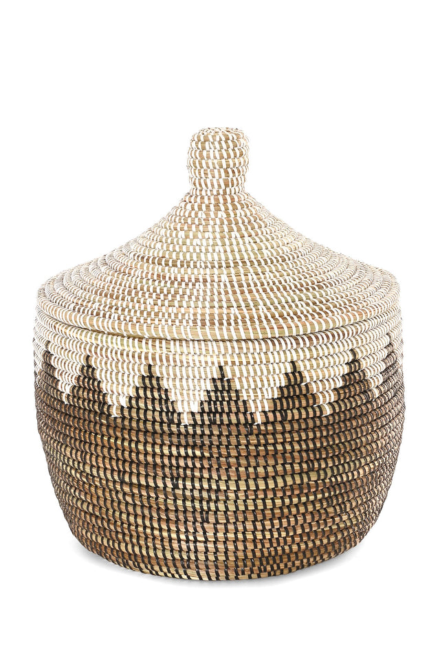 PEAKS & VALLEYS WARMING BASKET IN BLACK & WHITE
