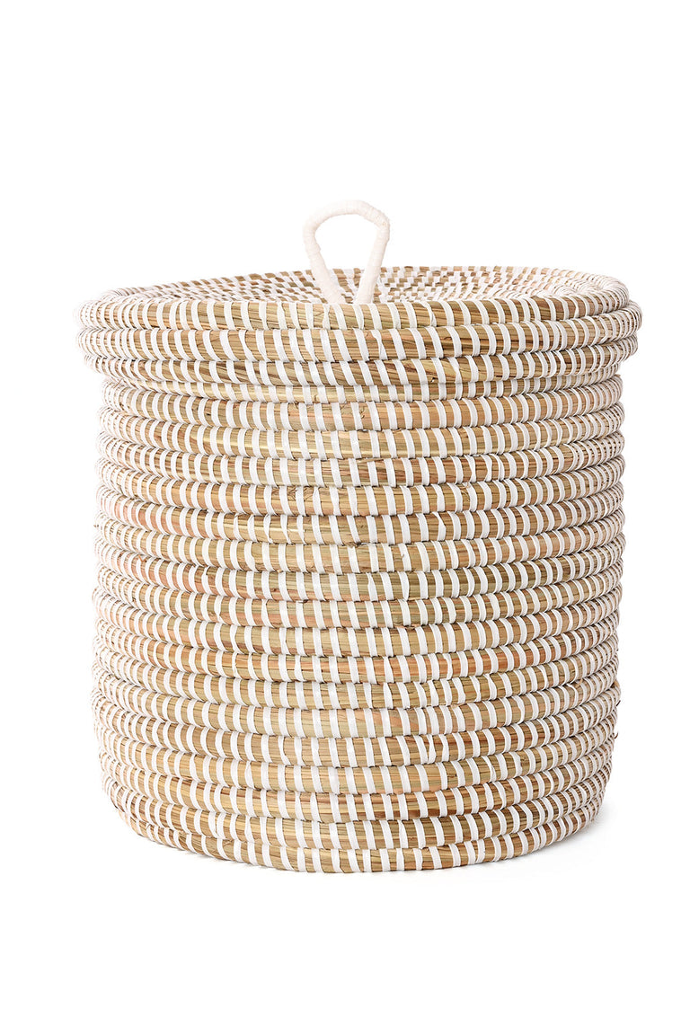 WHITE PRAYER MAT STORAGE CONTAINER